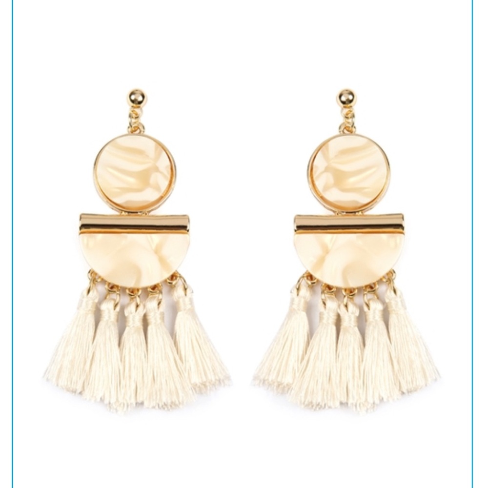 Marble Tassel Earring